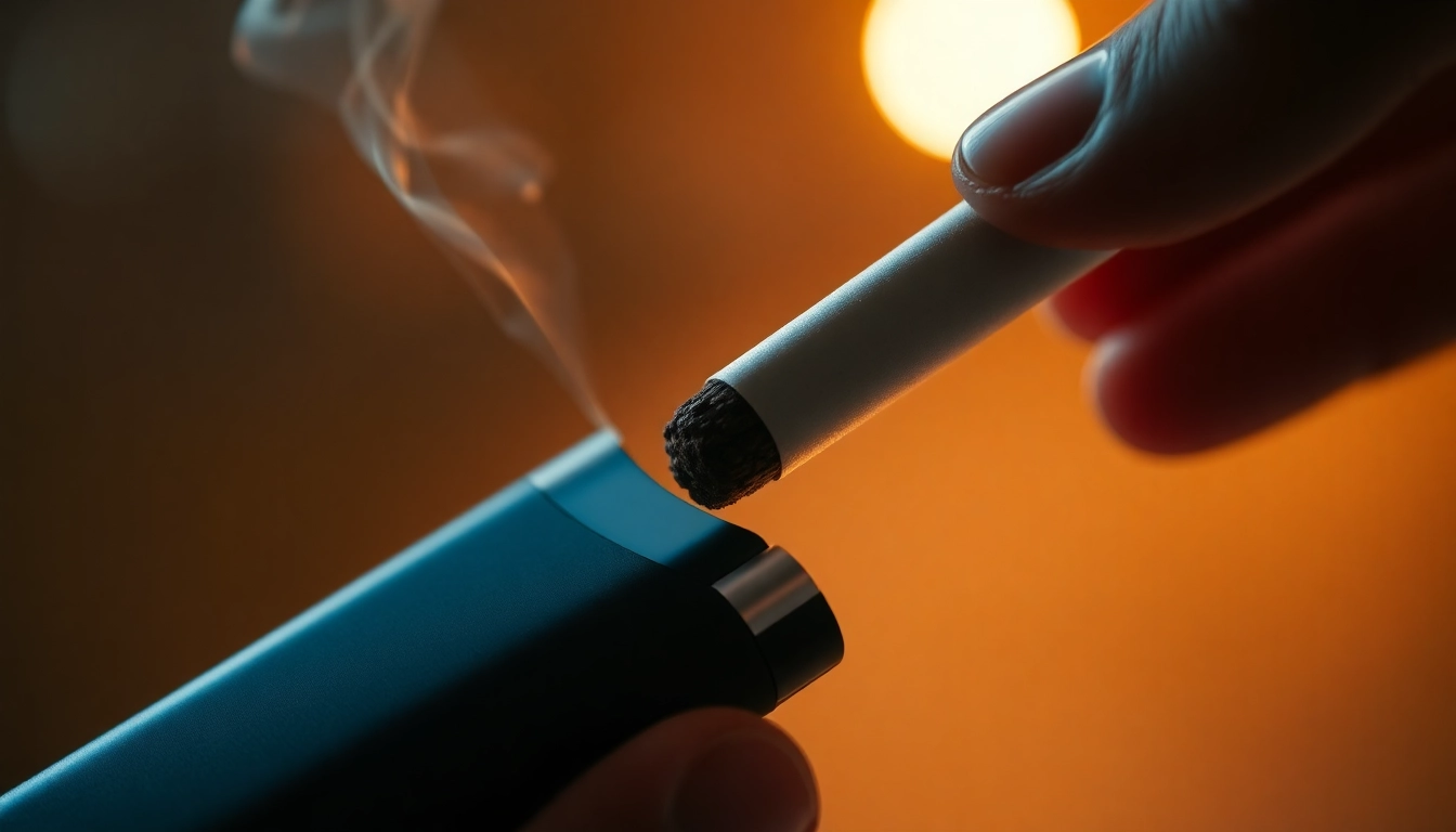 Heets sigara in colorful sticks ready for use with a stylish IQOS device, emphasizing clean heated tobacco experience.