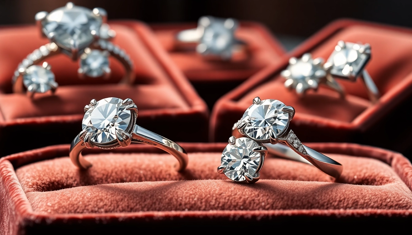 Luxurious exclusive engagement rings featuring intricate diamond cuts and elegant settings, perfect for special proposals.