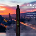 Hitz California disposable vape pen with LCD screen, showcasing premium design and smooth vapor
