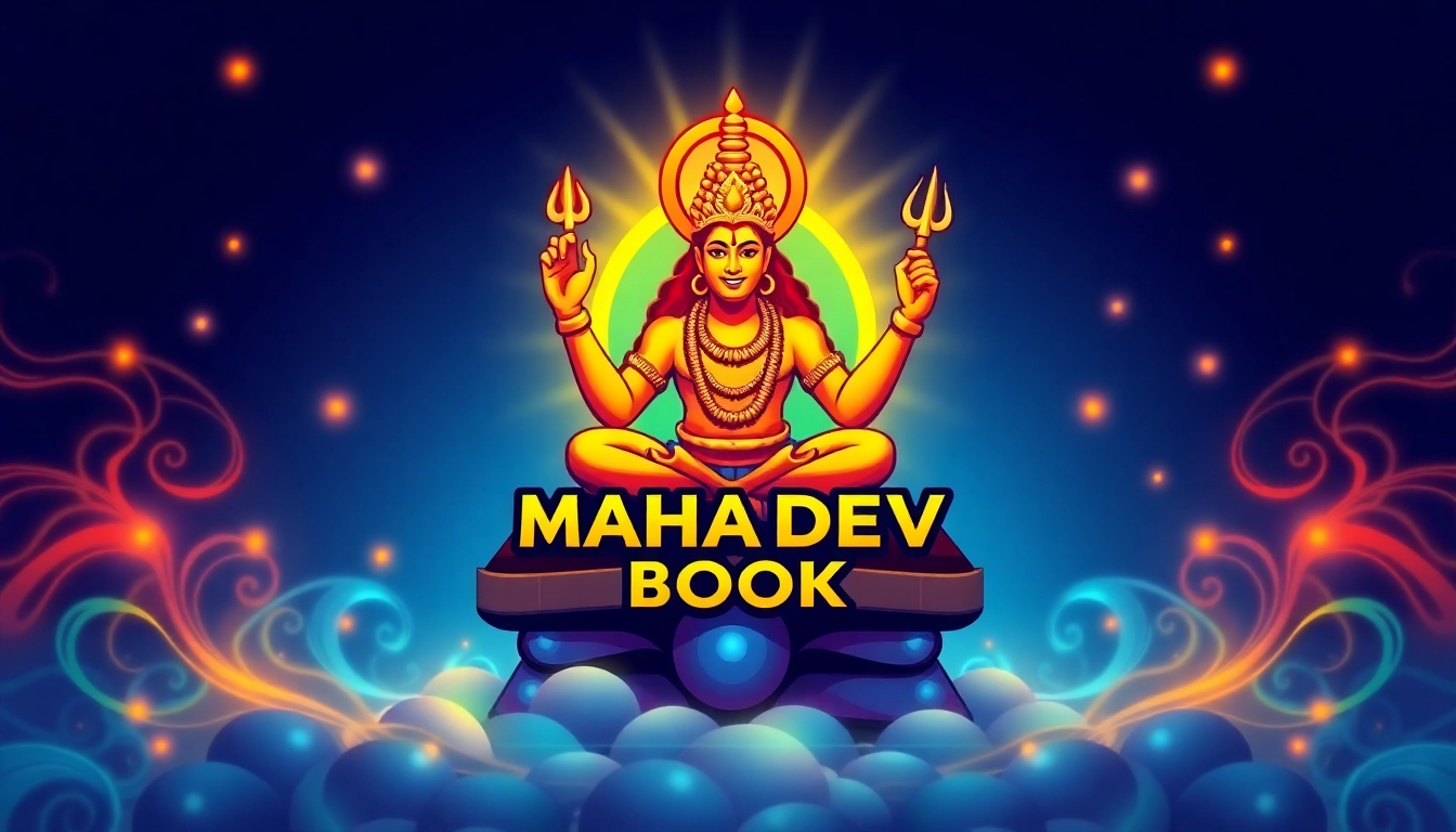 Mahadev book logo displayed with divine symbols and glowing effects for online betting platform