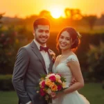 Professional eskuvoi fotos captures natural wedding moments for happy couples in beautiful