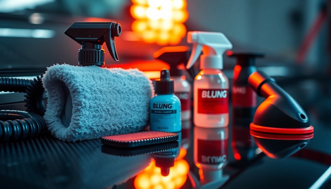 Blung cleaning tools in action demonstrating professional vehicle care techniques and product
