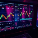 Trading view interface showing live market charts, analysis tools, and real-time data for